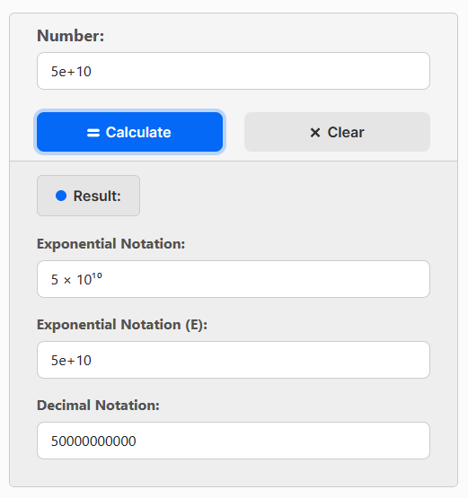Exponential Calculator Example 1