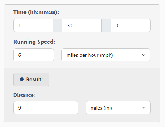Running Distance Calculator Example 